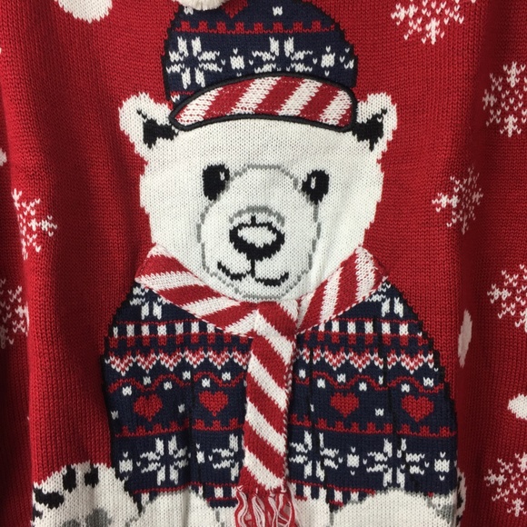 Karen Scott Red Amore Holiday Polar Bear Sweater - Picture 3 of 5